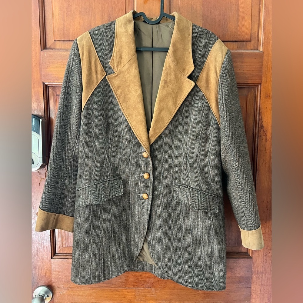 Vintage Pioneer Wear Red River Wool Riding Jacket Western Tweed Blazer M